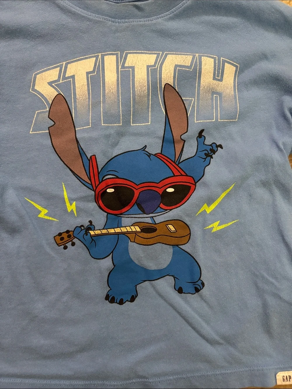 GAP Blue Stitch Guitar Graphic Long Sleeve Tee